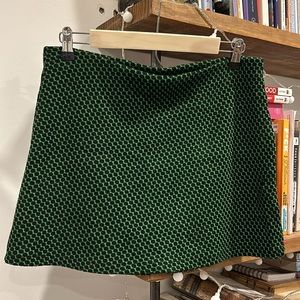 Zara green and black retro style skirt